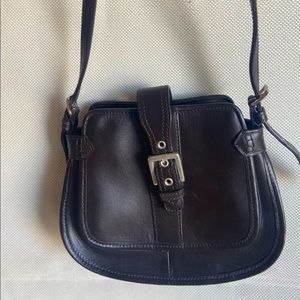 Nine West Dark Brown Small Round Saddle Bag